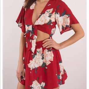 Behind Rose Doors Red Multi Skater Dress